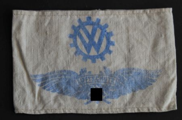 Volkswagen KdF 1943 Armlet "Luftschutz" 1943 with Logo Factory Fallersleben (3642)
